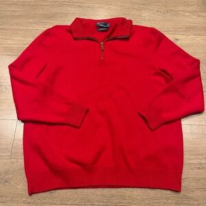 Vintage 90’s Polo Red Cashmere Quarter Zip Sweater xl